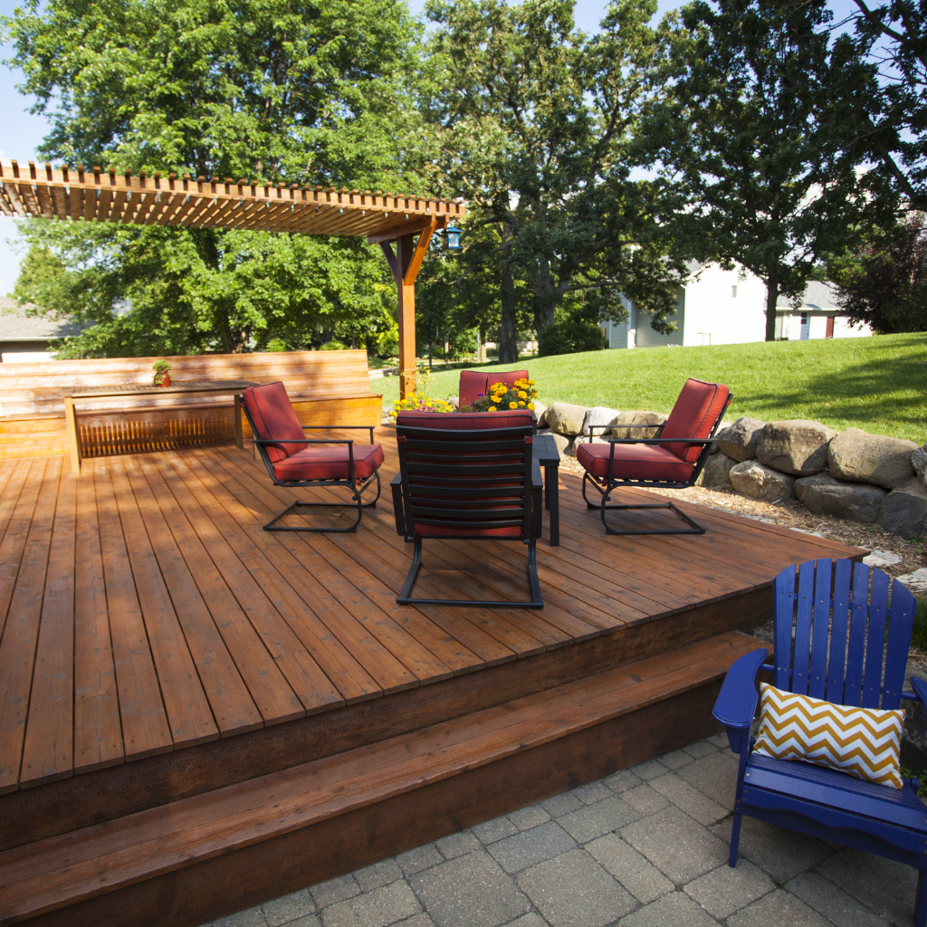 Wooden Patio in Caerwys